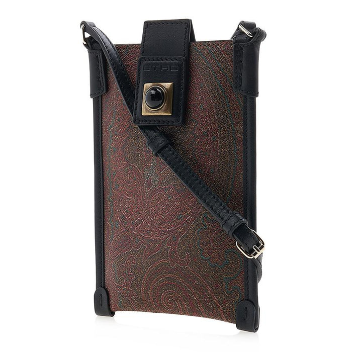 Etro Paisley Leather Phone Pouch Crossbody Bag