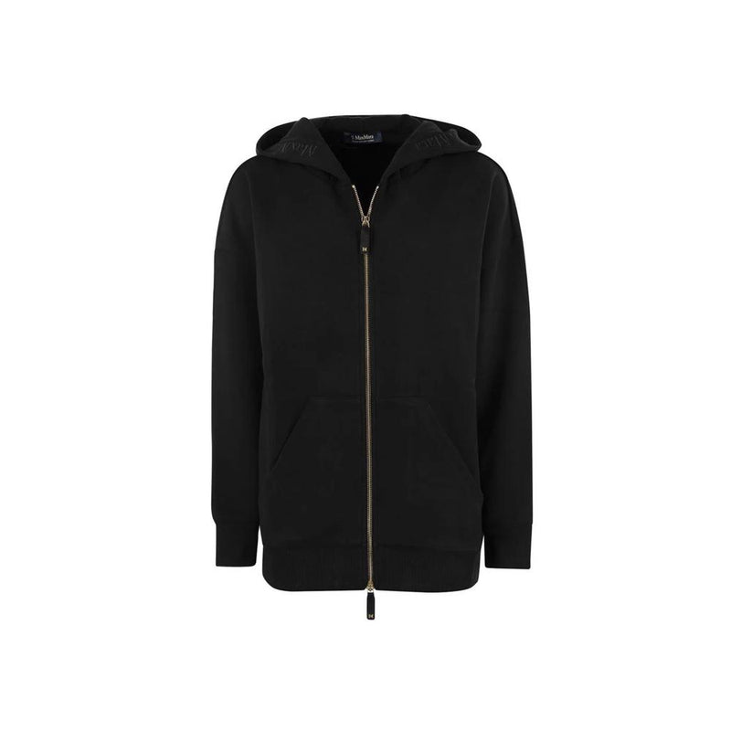 Max Mara DOPPIA Logo Hooded Zip-Up Jacket Black