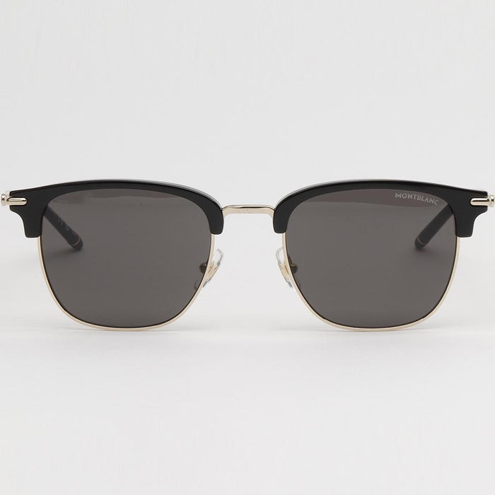 Montblanc Black Half-Rim Unisex Sunglasses