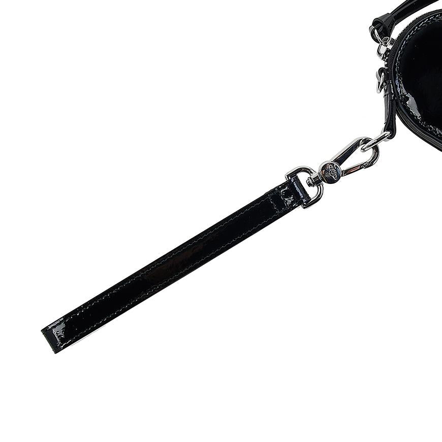 Vivienne Westwood Women’s Heart Wristlet Clutch Black Leather