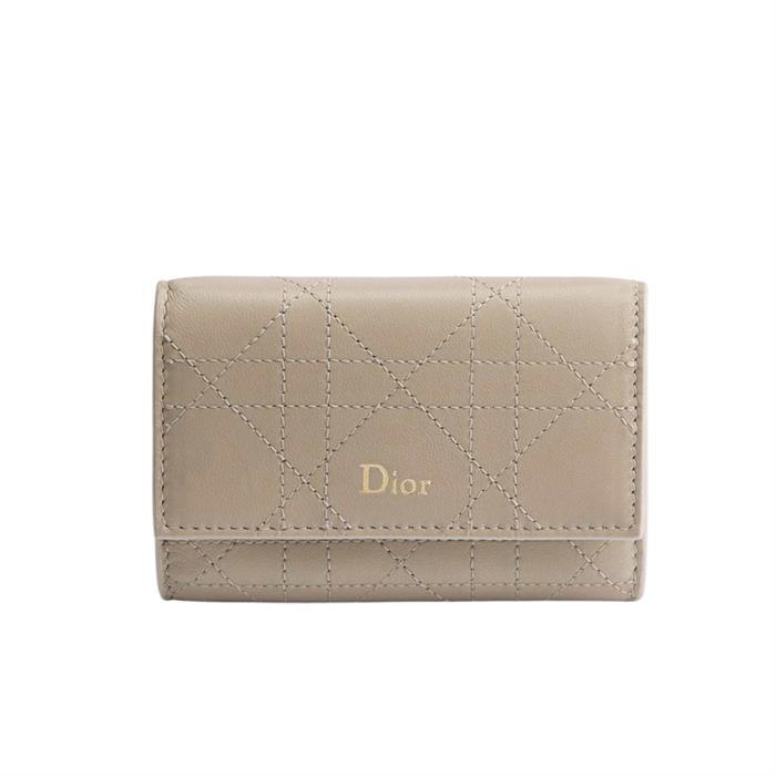 DIOR Trianon Glycine Leather Small Bifold Wallet