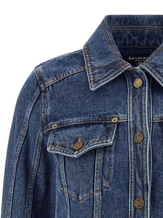 Balmain Dark Blue Denim Jacket Women’s GF1TC215DG086EX