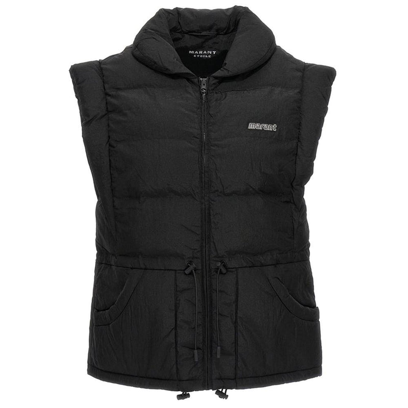 Isabel Marant TOBY Logo Patch Down Puffer Jacket Black