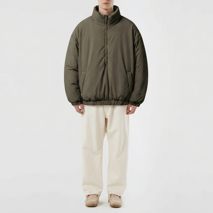 Fear of God Essentials Nylon Puffer Jacket Men Khaki 202BT 224180