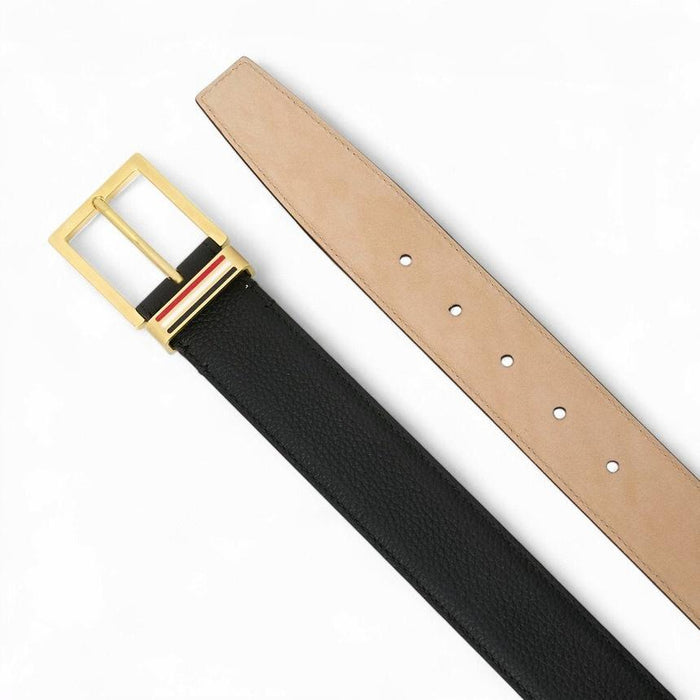 THOM BROWNE Men's Leather Belt Black