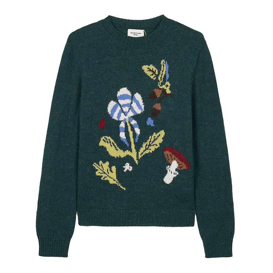 Max Mara Alpaca Wool Crewneck Knit Sweater for Women