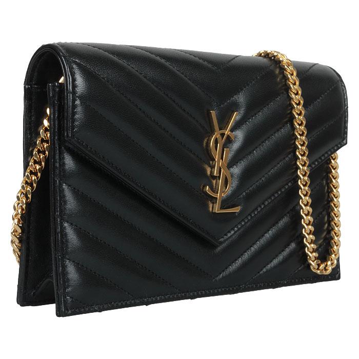 Saint Laurent Cassandre Chevron Quilted Chain Shoulder Bag 742920 AAA44 1000