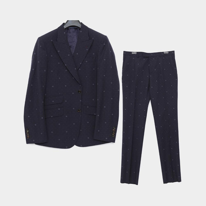 GUCCI GG Monogram Allover Wool Men’s Suit Set Navy