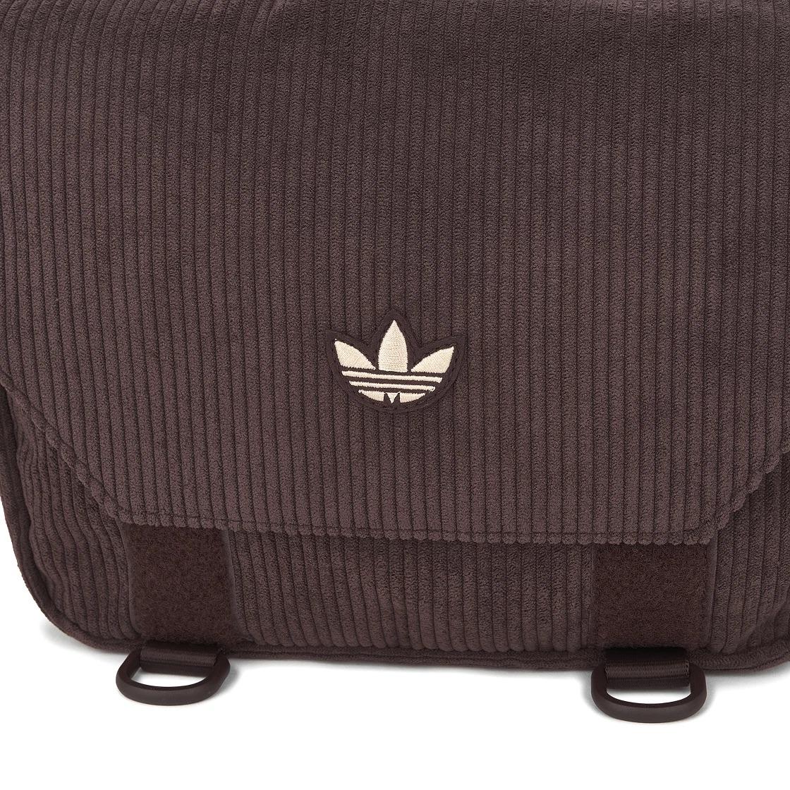 Adidas Corduroy Messenger Crossbody Bag Brown