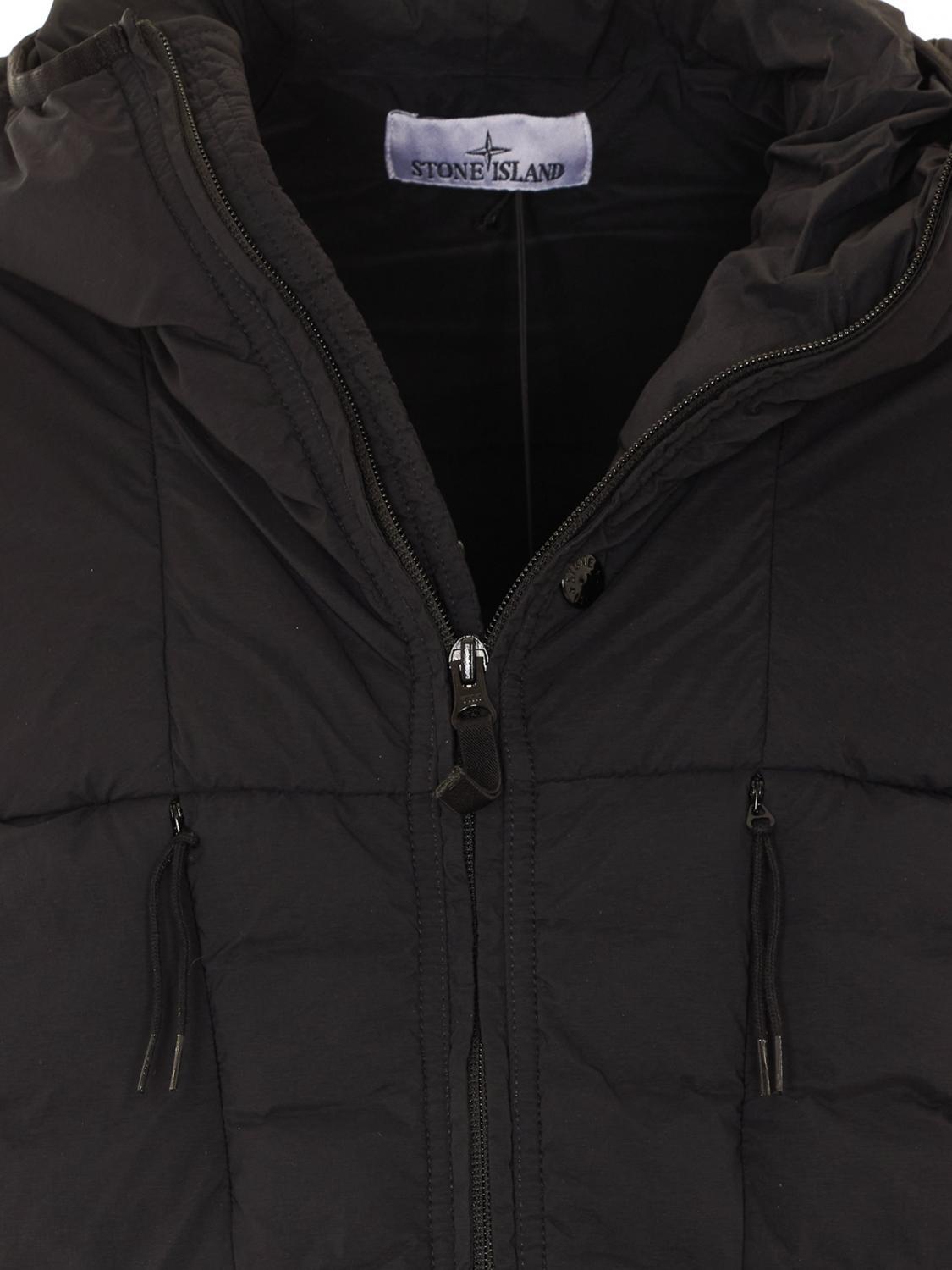 STONE ISLAND Black Nylon Down Jacket