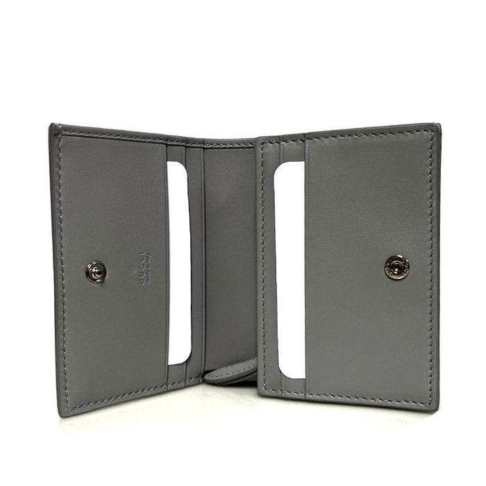 GUCCI GG Emblem Small Silver Leather Bifold Wallet Unisex