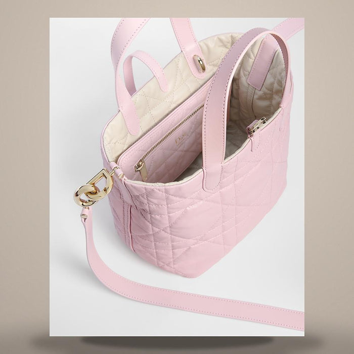 DIOR Two-Tone Gris Clair/Rose Tender Reversible Vertical Tote Sma M2880ODYQ M45E