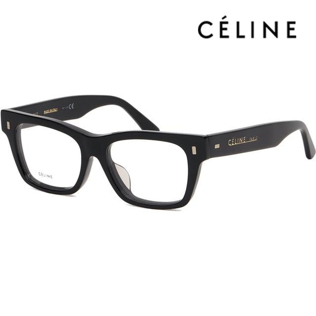 CELINE Black Thick Square Acetate Eyeglasses Asian Fit Unisex CL50011F 001