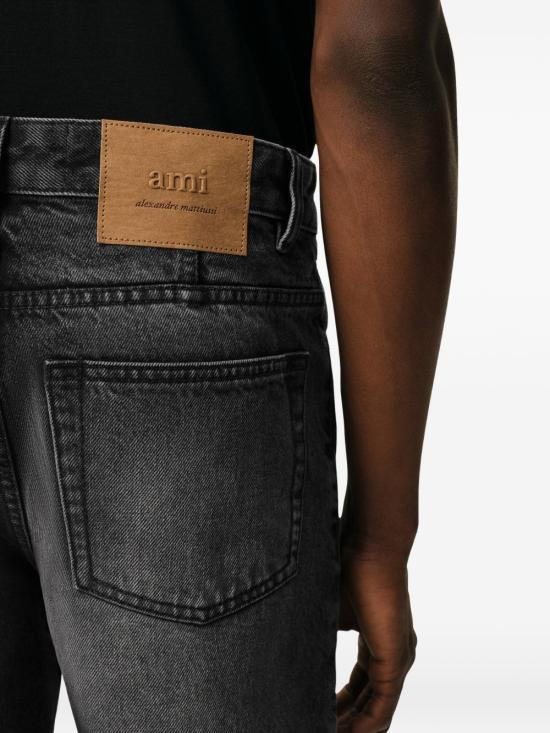 AMI Tapered Fit Denim Jeans for Men HTR103 DE0124 031 BLACK DOM