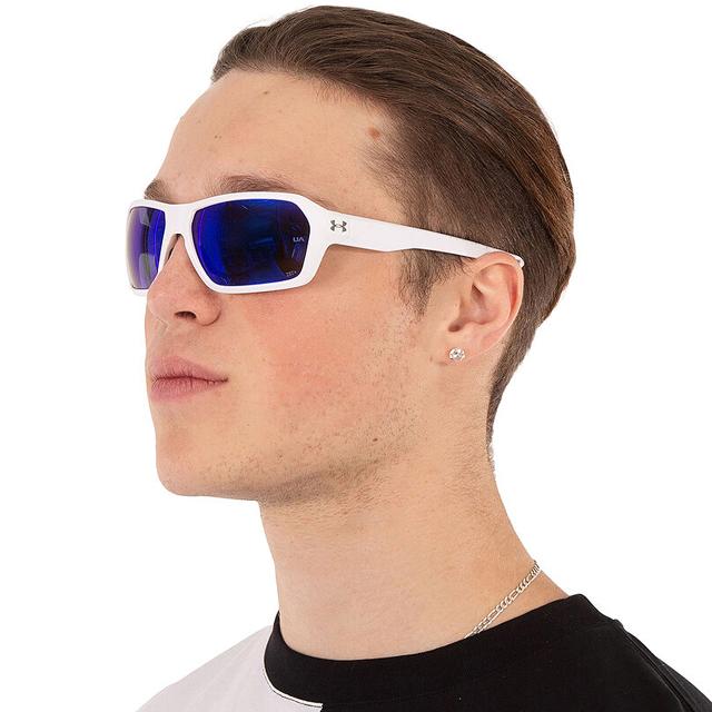 Under Armour Polarized Sports Sunglasses Blue Mirror Outdoor Unis UA RECON 6HT7N