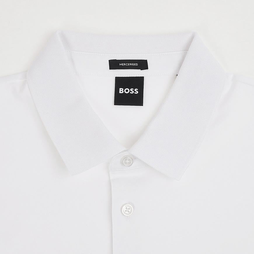 HUGO BOSS Men’s Mercerized Polo T-Shirt White Cotton 505558 29 100
