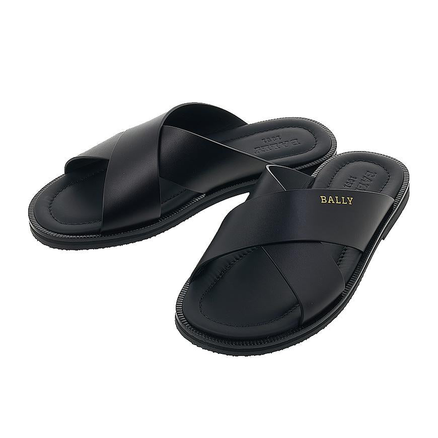 BALLY Men’s Leather Sandals Black JAIR Low Top Sneakers