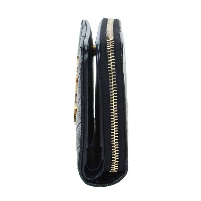 Saint Laurent Monogram Zip Small Wallet Black Leather