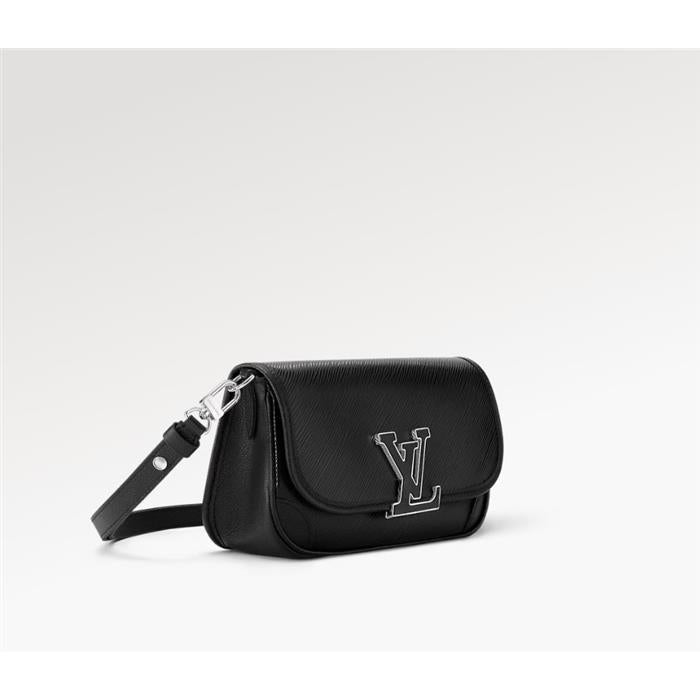 Louis Vuitton Bushy Black Leather Shoulder Crossbody Bag