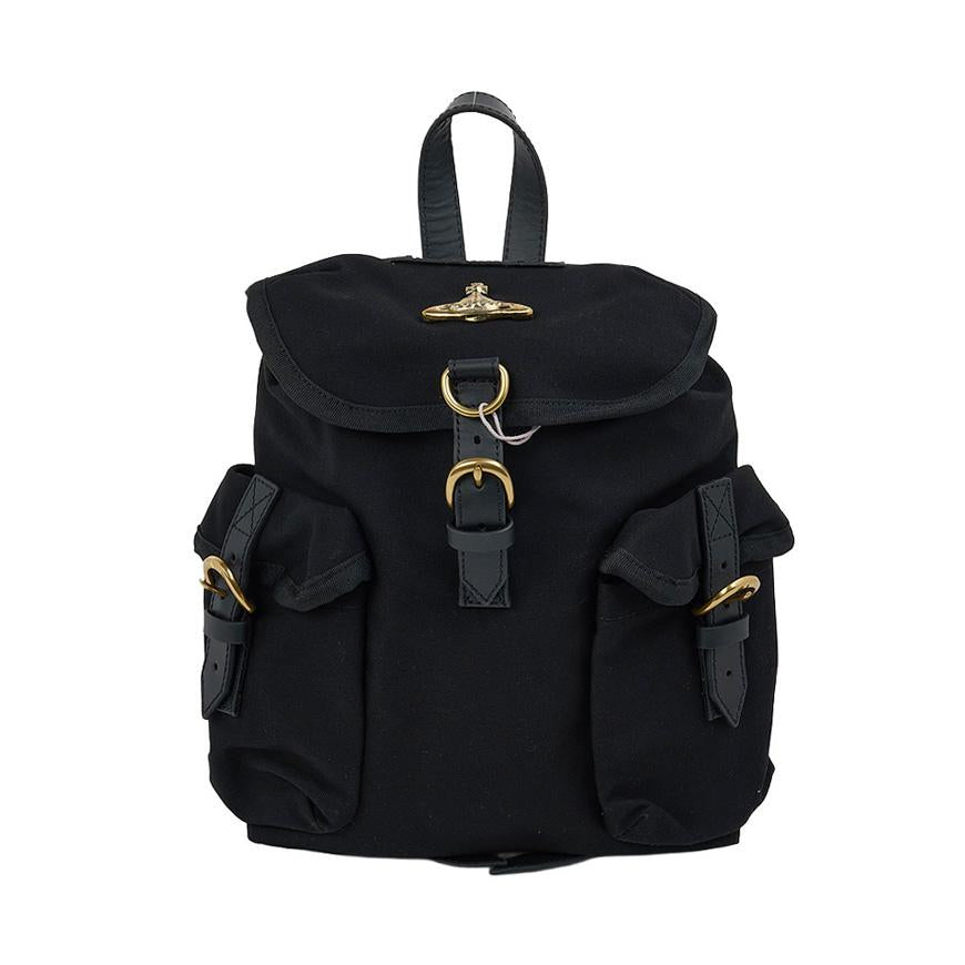 Vivienne Westwood Highland Small Backpack Black Leather Women