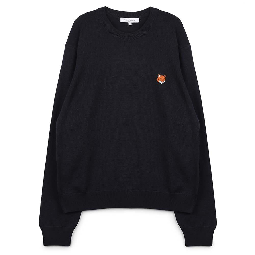 Maison Kitsune Fox Head Merino Wool Regular Fit Crewneck Sweater PM00801 KT1181