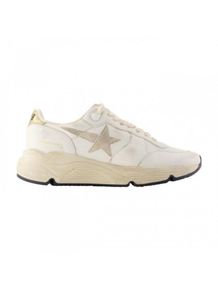 GOLDEN GOOSE Running Sole Low-Top Sneakers White/Beige Leather