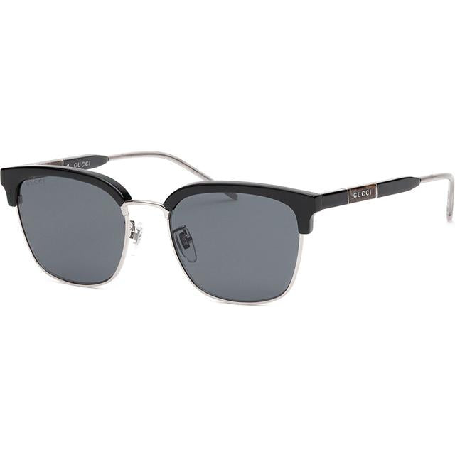 GUCCI Black Retro Square Browline Sunglasses Asian Fit Unisex