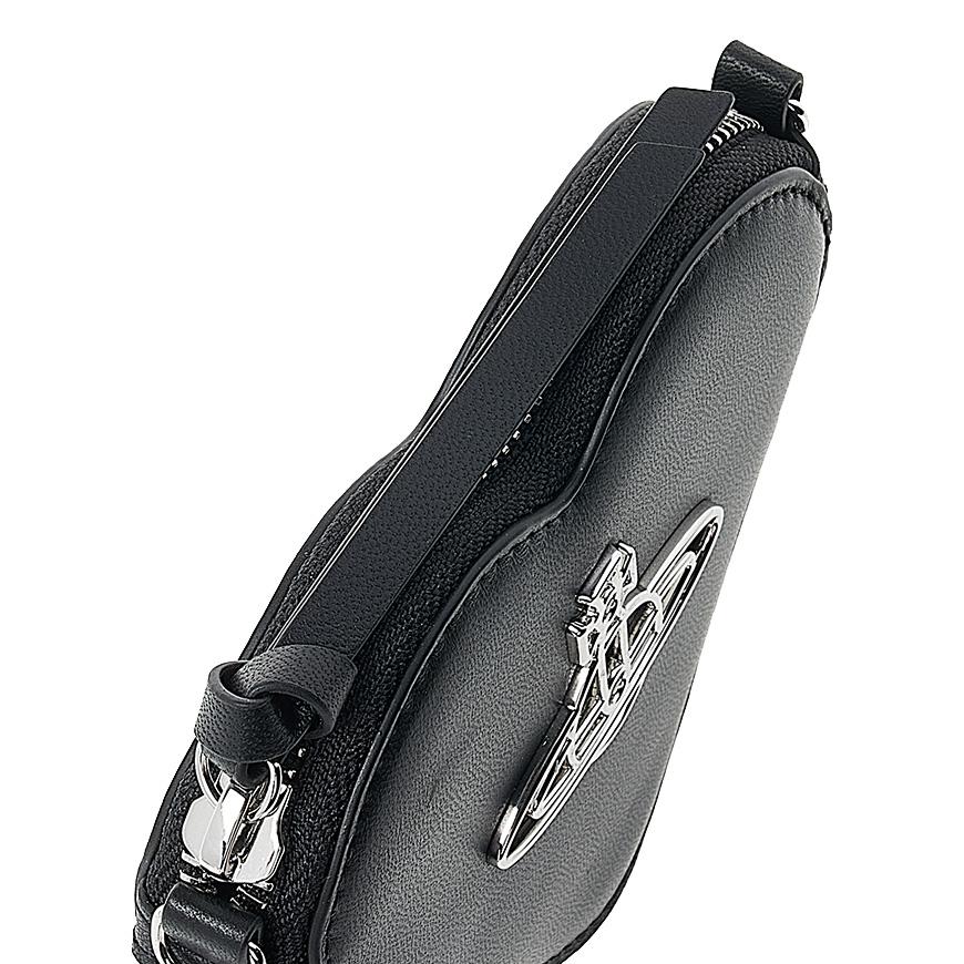 Vivienne Westwood Nappa Thin Line Heart Wristlet Clutch Black
