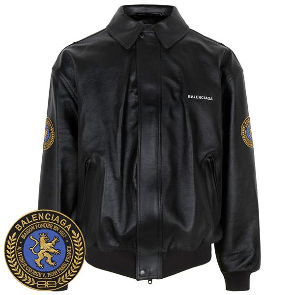 BALENCIAGA Black Taxi Leather Jacket 830249 TLS01 1000