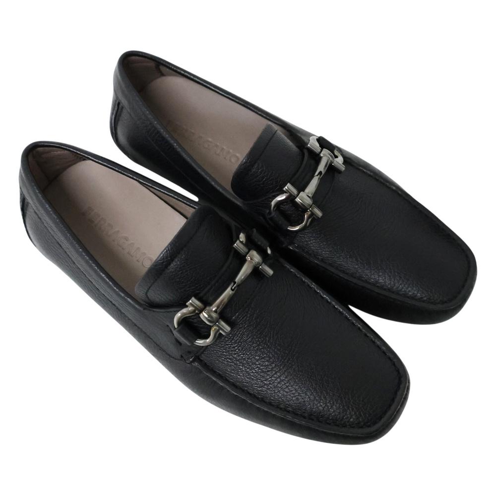 Ferragamo Gancini Wide Fit EE Men’s Leather Loafers Brown