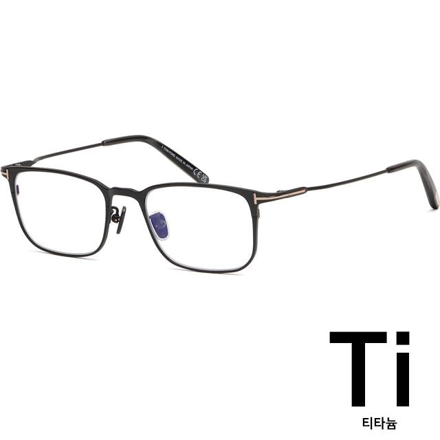 TOM FORD Black Titanium Blue Light Blocking Square Eyeglasses Frame TF5929DB 005