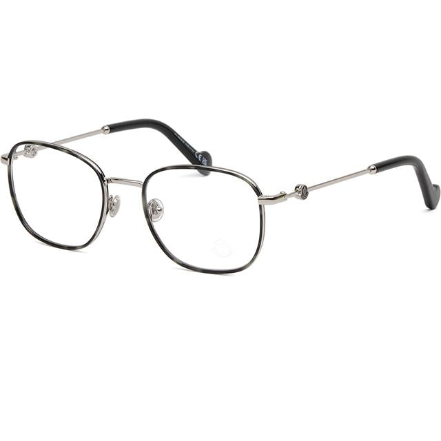 Moncler Gray Tortoise Windsor Rim Square Lightweight Metal Eyeglasses ML5108 016