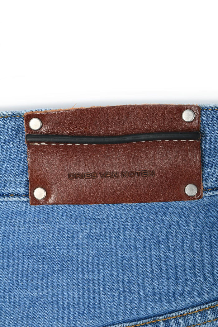 Dries Van Noten Light Blue Pleated Denim Jeans 251 020923 1552 514