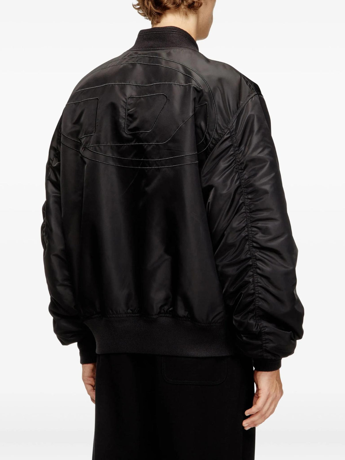 DIESEL Black Nylon Bomber Jacket for Men