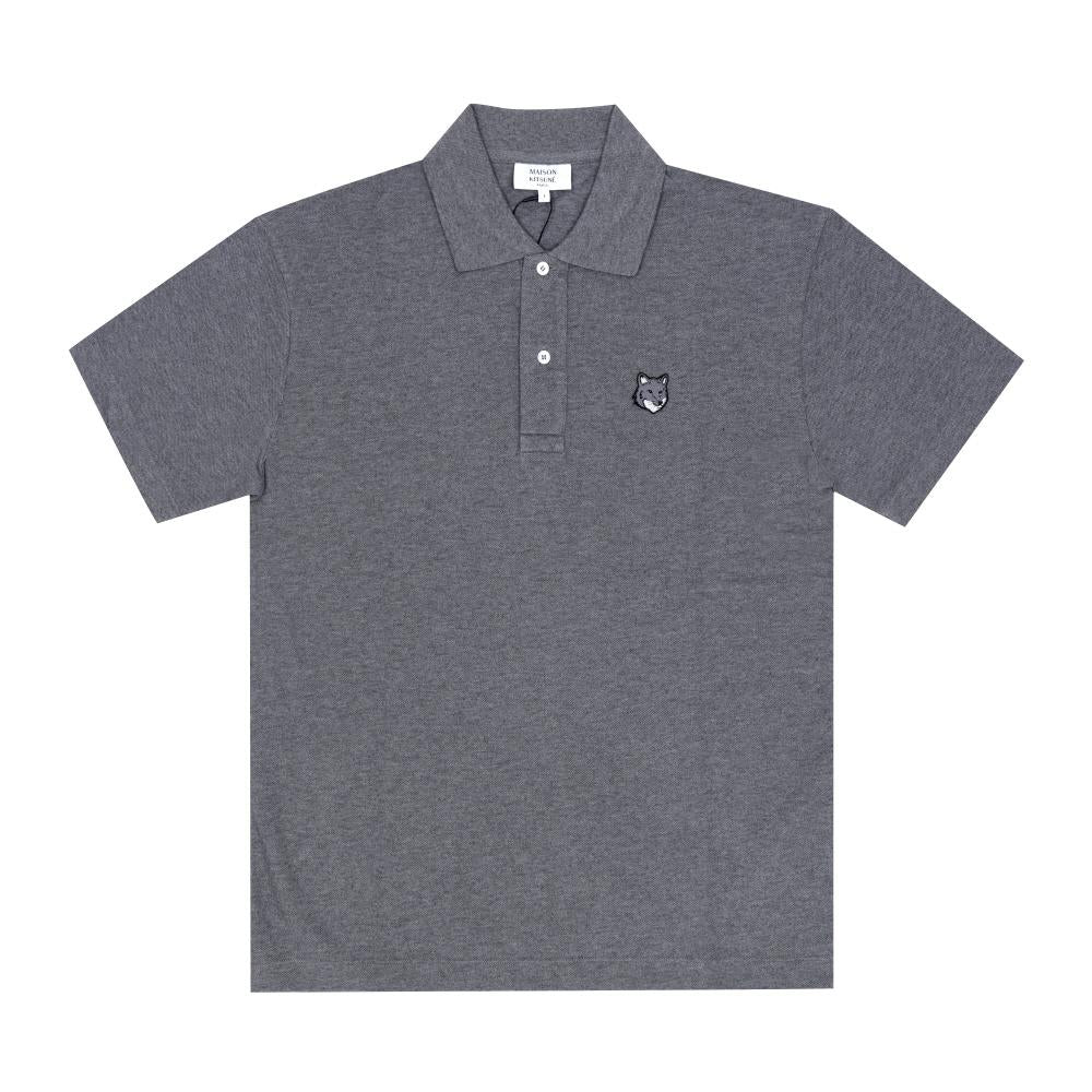 Maison Kitsune Gray Fox Head Polo Short Sleeve T-Shirt Men
