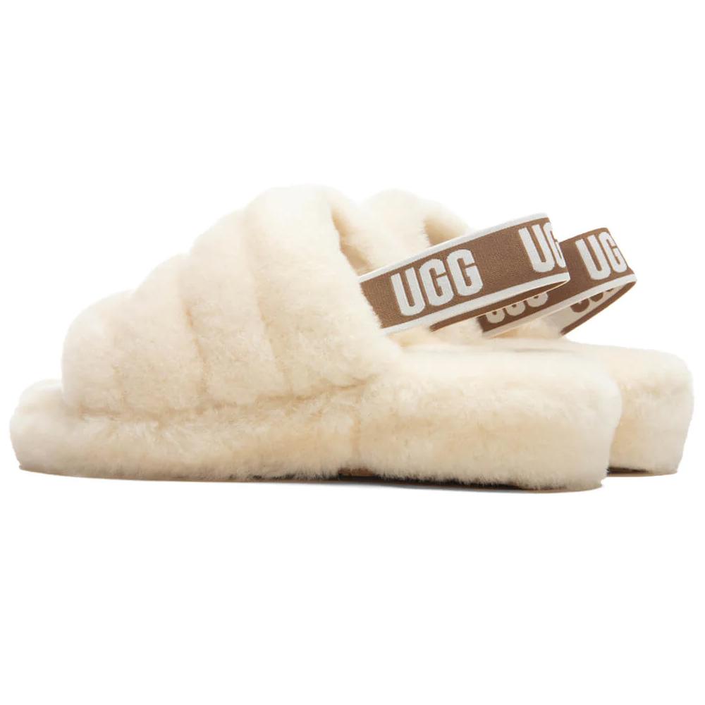 Ugg Natural Fluff Yeah Faux Fur Slide Sandals 1095119 NAT