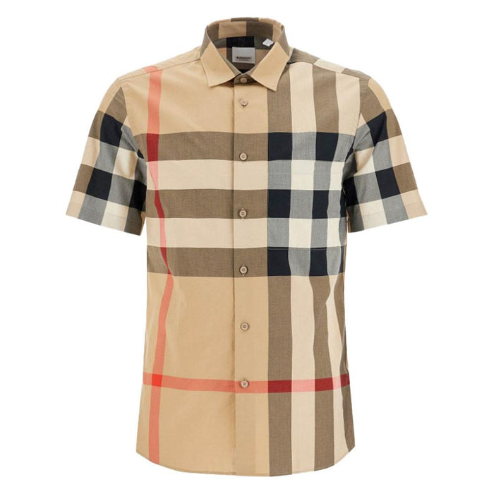 BURBERRY Men’s Check Short Sleeve Shirt 8079591