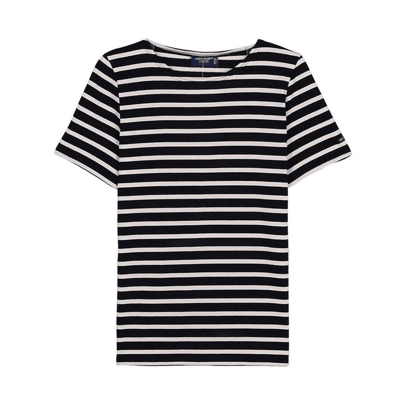 Saint James ETRILLE II Striped T-Shirt Black Ecru Women