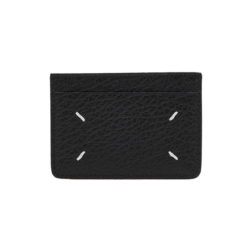 Maison Margiela Unisex Four-Stitch Leather Card Holder Black