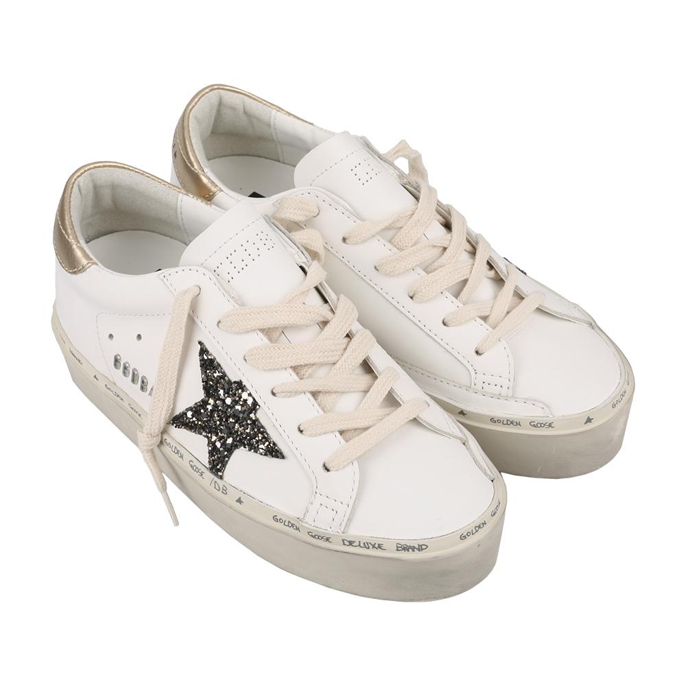 GOLDEN GOOSE Women’s Leather Low-Top Sneakers White Silver Star