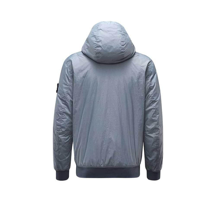 STONE ISLAND Crinkle Reps Avioblue Hooded Windbreaker Jacket