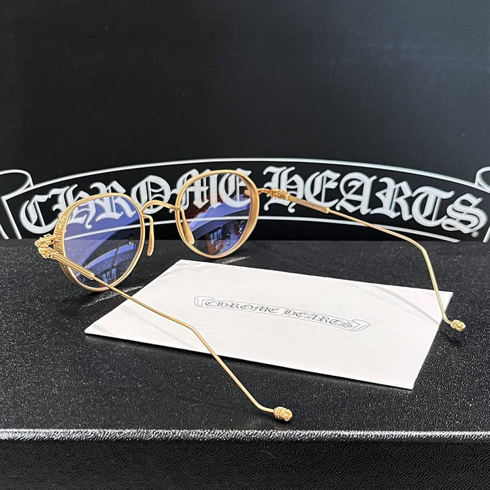 Chrome Hearts Gold Plate Matte Eyeglasses Unisex