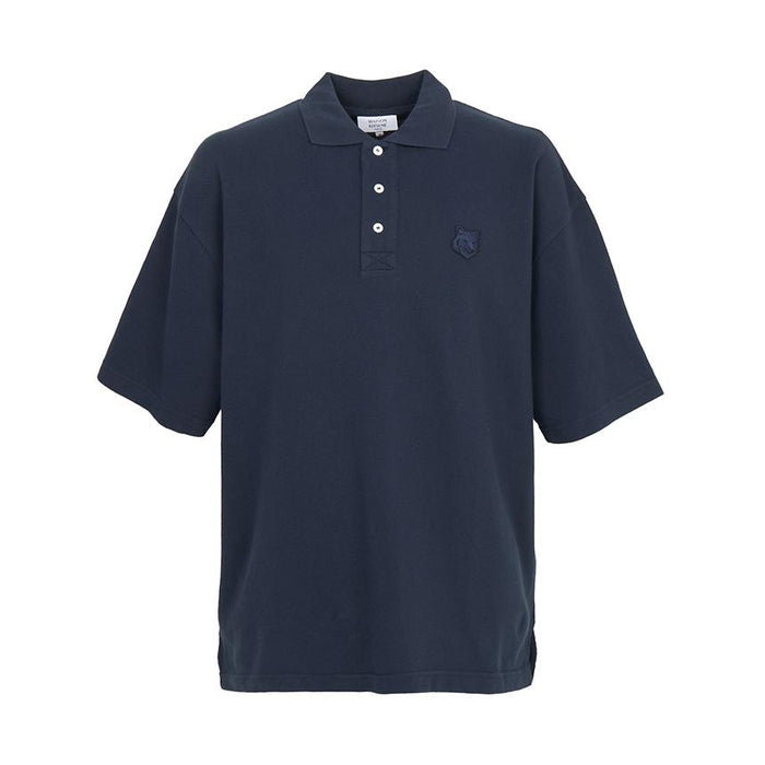 Maison Kitsune Fox Head Logo Men’s Polo Short Sleeve T-Shirt White