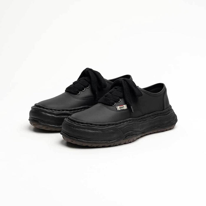 Maison Mihara Yasuhiro Black Leather Baker OG Sole Low-Top Sneakers