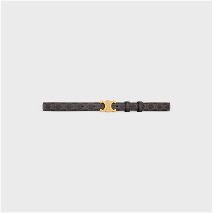 CELINE Small Triomphe Canvas Belt Tan