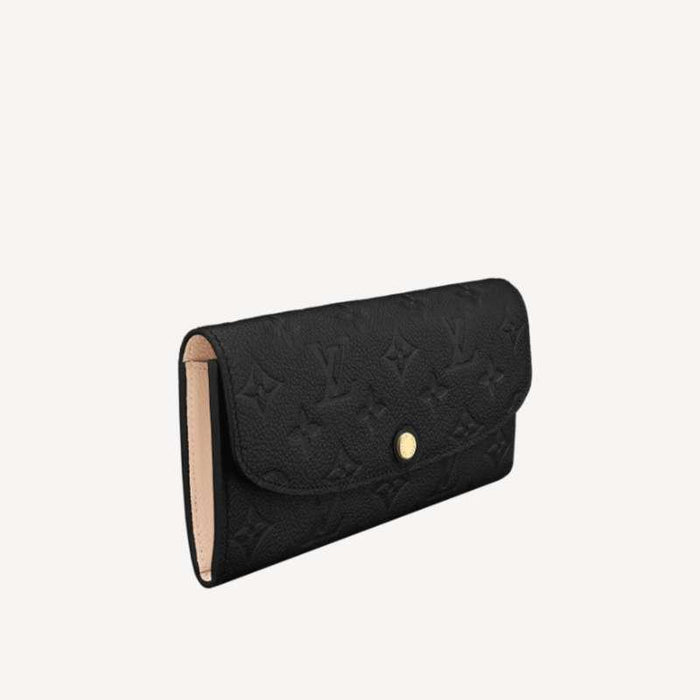 Louis Vuitton Monogram Empreinte Emily Wallet Noir Black Long Wallet