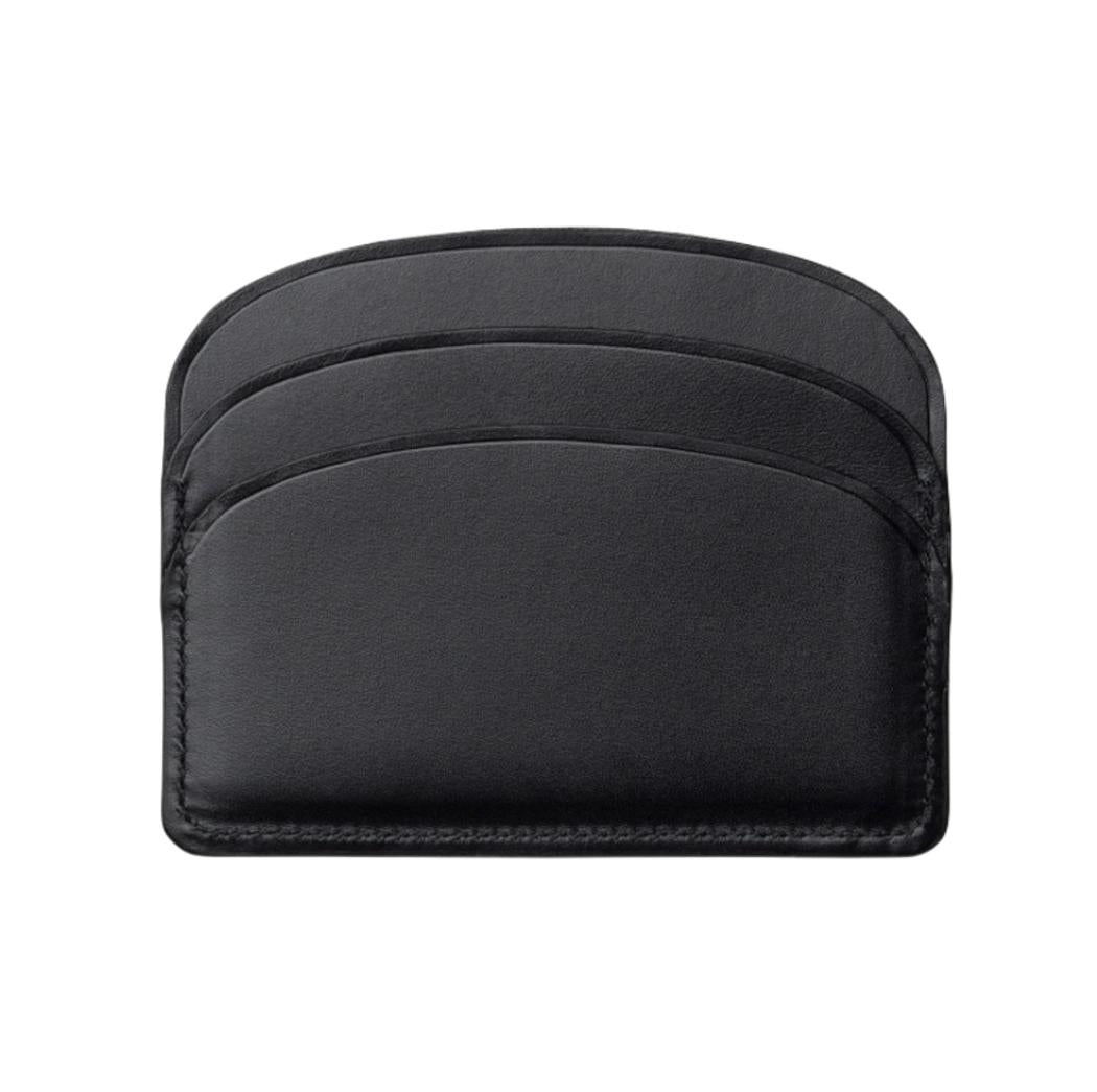 A.P.C. Demi-Lune Half Moon Black Leather Card Holder