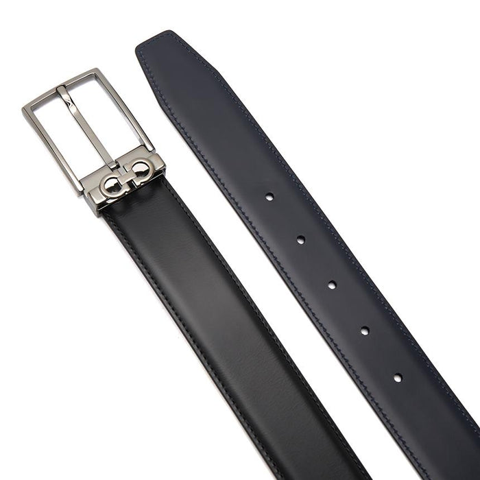 Ferragamo Gancini Reversible Leather Men's Belt Pre-Cut 0776302