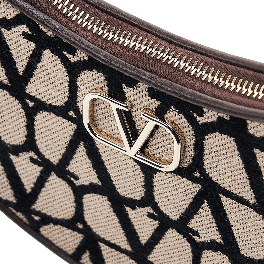 VALENTINO Garavani Embroidered Toile Iconographe Shoulder Bag 4W2P0W19 VRI 6ZN