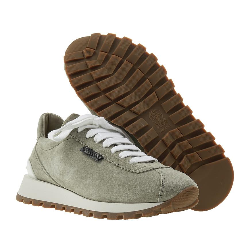Brunello Cucinelli Shiny Tab Leather Low-Top Sneakers Women’s MZSFG2110 C2657